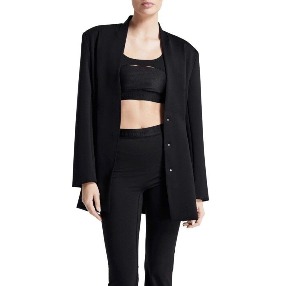 Bandier Sport Logo Jacket Blazer Size XS - Black MSRP $298 - Picture 2 of 7